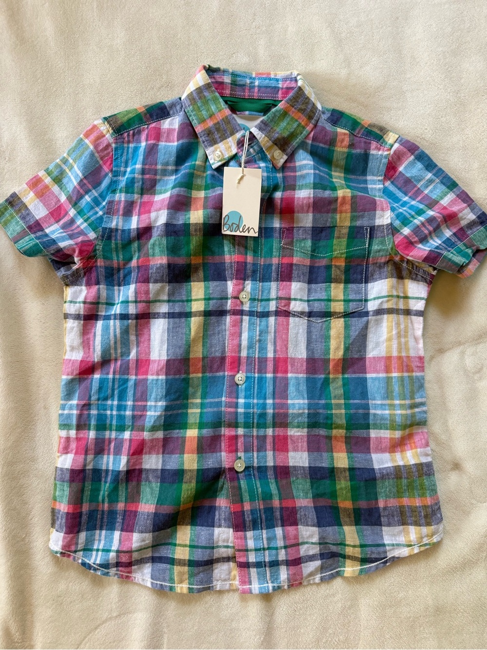 Boden Boys Plaid Shirt NWT